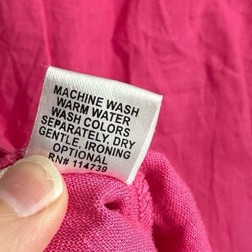 Flax Pink Linen Midi Dress Size Medium - Picture 8 of 8